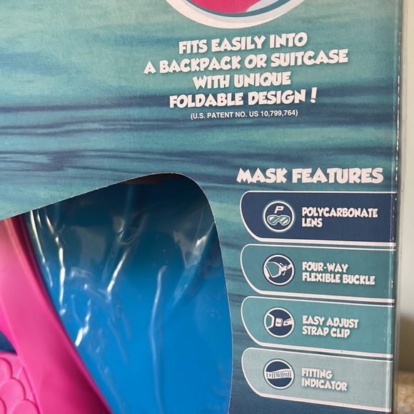 NEW IN BOX Body Glove Kids' Mermaid Fin with Mask Set Pink and Blue - Picture 6 of 8